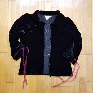 Flaming Angels Corset Laced Velvet Jacket